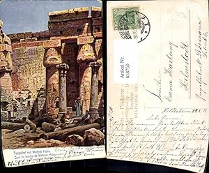 618750,Künstler Ak F. Perlberg Tempelhof v. Medinet Habu Luxor Egypt
