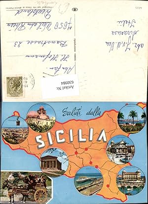 Bild des Verkufers fr 630984,Landkarten AK Sicilia Sizilien Trapani Messina Catania Italy zum Verkauf von Versandhandel Lehenbauer