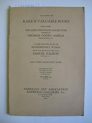 Rare & Valuable Books including the Lord Tennyson Collection formed by Thomas Ogden Amelia, Phila...