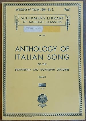 Imagen del vendedor de Anthology of Italian Song of the Seventeenth and Eighteenth Centuries (Book 2 - Vocal) a la venta por Faith In Print