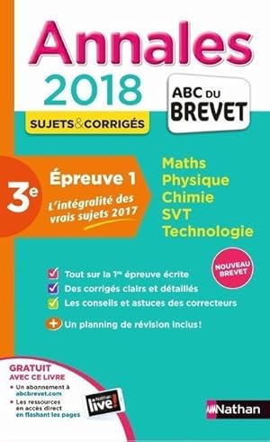 maxi annales ABC du brevet t.32 : mathématiques ; physique ; chimie ; SVT ; technologie ; 3e (édi...