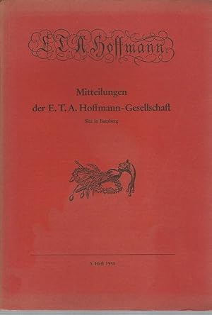 Seller image for Mitteilungen der E.T.A. Hoffmann-Gesellschaft. Sitz in Bamberg. 5. Heft. for sale by Lewitz Antiquariat