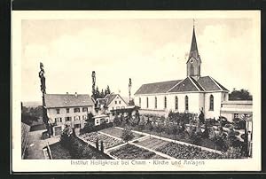 Ansichtskarte Cham, Institut Heiligkreuz, Kirche und Anlagen
