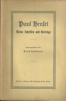 Bild des Verkufers fr Kleine Schriften und Vortrge. Herausgegeben von Ernst Hoffmann. zum Verkauf von Antiquariat Axel Kurta