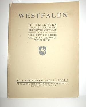 Bild des Verkufers fr Westfalen Heft 2/1932 (XVII. Jahrgang) zum Verkauf von Antiquariat Zinnober