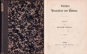 Imagen del vendedor de Goethes Promethens und Pandora (= Erluterungen zu den deutschen Klasssikern, XVII) a la venta por Graphem. Kunst- und Buchantiquariat