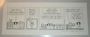 "CATHY": ORIGINAL DAILY COMIC STRIP ART by CATHY GUISEWITE, SIGNED BY THE CARTOONIST.