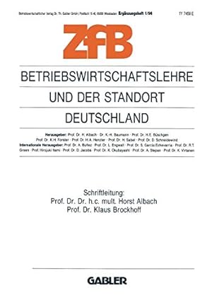Imagen del vendedor de Betriebswirtschaftslehre und der Standort Deutschland (Zeitschrift fr Betriebswirtschaft) (German Edition) a la venta por NEPO UG