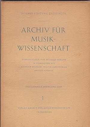 Imagen del vendedor de Archiv fr Musikwissenschaft Dreizehnter Jahrgang 1956/ Heft 1 a la venta por Versandantiquariat Karin Dykes