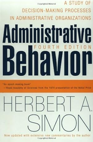 Seller image for Administrative Behavior, 4th Edition by Simon, Herbert A. [Paperback ] for sale by booksXpress