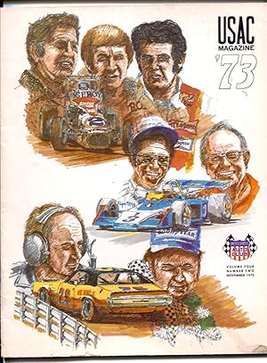 USAC Magazine 11/1973-AlUnser-AJ Foyt-Ron Burton art-pix-info-FN