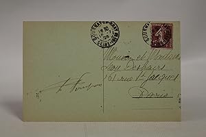 Carte postale autographe signée adressée à ses amis Léon Deshairs et sa femme