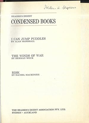 Seller image for I Can Jump Puddles; The Winds of War; Risk for sale by Books and Bobs