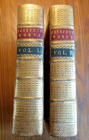 Bild des Verkufers fr The works of Flavius Josephus. 2 Volumes. containing: I. The Life of Josephus, as written by himself/ II. The Antiquities of the Jewish People/ III. The History of the Martyrdom of Maccabees. The War of Jews, Destruction of Jerusalem by the Roman Powe/ IV. Account of Philos Amabassy from the Jews of Alexandria, to the Emperor Caius Caligula// The whole newly translated from the original Greek. By Ebenezer Thompson and William Charles Price. zum Verkauf von Krull GmbH