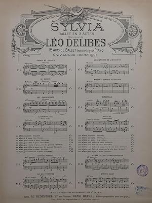 Bild des Verkufers fr DELIBES Lo Sylvia Pizzicati Piano 4 mains ca1880 zum Verkauf von partitions-anciennes