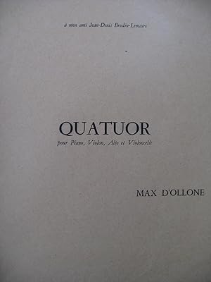 D'OLLONE Max Quatuor Dédicace Corrections Lettre