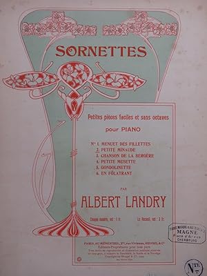 Seller image for LANDRY Albert Sornettes No 2 Piano 1905 for sale by partitions-anciennes