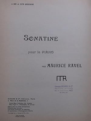 RAVEL Maurice Sonatine Piano 1965