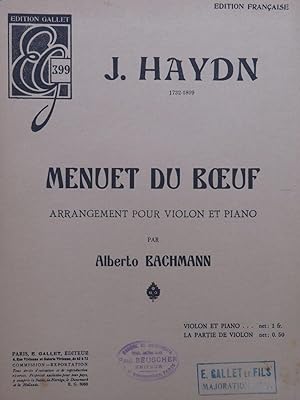 Seller image for HAYDN Joseph Menuet du Boeuf Violon Piano for sale by partitions-anciennes