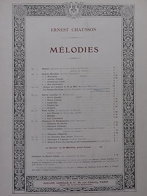 Seller image for CHAUSSON Ernest Le temps des Lilas Chant Piano ca1910 for sale by partitions-anciennes