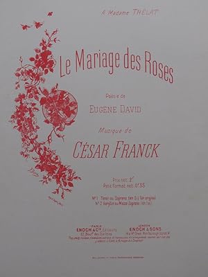 Bild des Verkufers fr FRANCK Csar Le Mariage des Roses Chant Piano 1892 zum Verkauf von partitions-anciennes