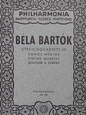 Immagine del venditore per BARTOK Bla Streichquartett III Quatuor  cordes venduto da partitions-anciennes