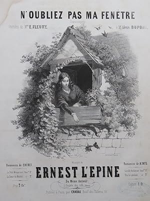 Image du vendeur pour L'PINE Ernest N'oubliez pas ma fentre Chant Piano ca1850 mis en vente par partitions-anciennes