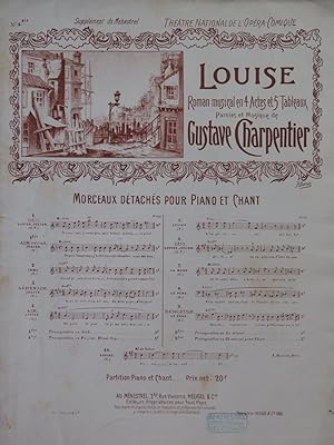 Seller image for CHARPENTIER Gustave Louise No 4 Chant Piano 1900 for sale by partitions-anciennes