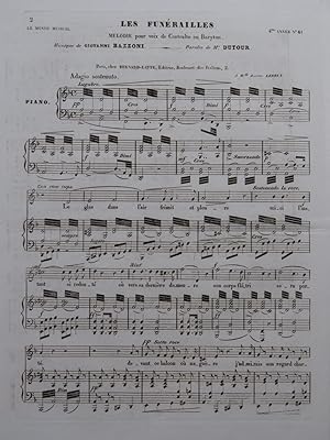 Seller image for BAZZONI Giovanni Les Funrailles Chant Piano ca1840 for sale by partitions-anciennes