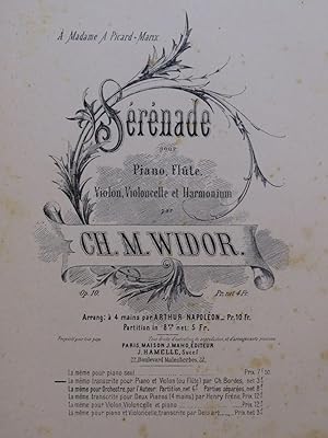 Seller image for WIDOR Ch. M. Srnade Piano Violon ou Flte for sale by partitions-anciennes