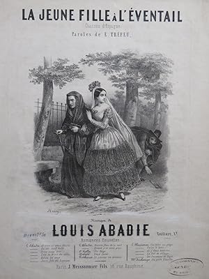 Seller image for ABADIE Louis La jeune fille  l'ventail Chant Piano ca1840 for sale by partitions-anciennes