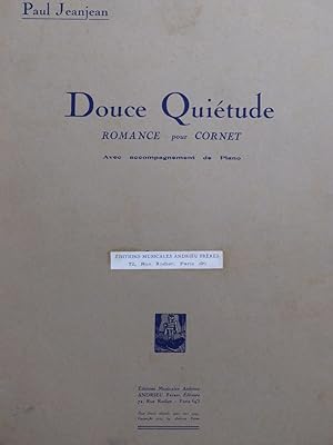 Seller image for JEANJEAN Paul Douce Quitude Piano Cornet 1924 for sale by partitions-anciennes