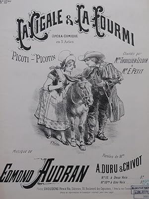 Seller image for AUDRAN Edmond La Cigale et La Fourmi No 10 Chant Piano ca1887 for sale by partitions-anciennes