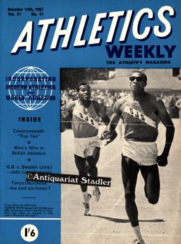 ATHLETICS WEEKLY. THE ATHLETE'S MAGAZINE. Volume 21, No. 41. October 14th 1967. In engl. Sprache.