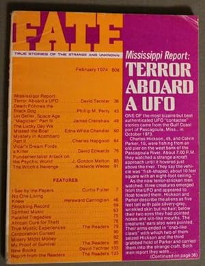 Imagen del vendedor de FATE (Pulp Digest Magazine); Vol. 27, No. 2, Issue 287, February 1974 True Stories on The Strange, The Unusual, The Unknown - Mississippi Report: Terror Aboard a UFO; Uri Geller, Space Age "Magician", Pt. III - Israeli Psychic; Mystery in Acambaro, Part I a la venta por Comic World