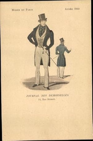 Künstler Ansichtskarte / Postkarte Journal des Demoiselles, Modes de Paris, Année 1833