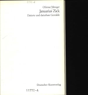Bild des Verkufers fr Januarius Zick Datierte u. datierbare Gemlde zum Verkauf von Antiquariat Bookfarm