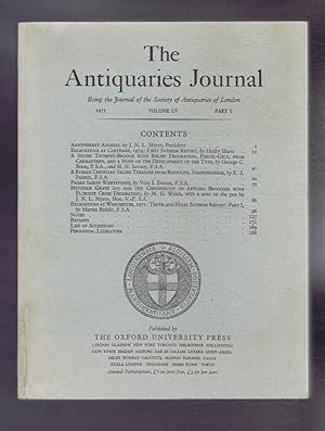 Imagen del vendedor de The Antiquaries Journal, Being the Journal of the Society of Antiquaries of London, Vol LV, Part I, 1975 a la venta por Bailgate Books Ltd
