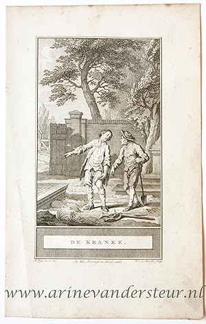 [Bookillustration etching/ets] De Kranke (De Zieke), from C.F. Gellerts Fabelen en Vertelsels, in...