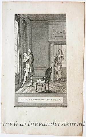 [Bookillustration etching/ets] De Verhoorde Minnaar, from C.F. Gellerts Fabelen en Vertelsels, in...