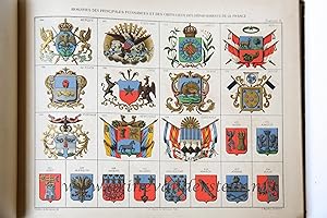 Book with printed colored (Chromolithographies) coat of arms, starting with "Éléments de l'Art Hé...