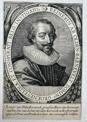 [Original engraving/gravure by Crispijn van de Passe] Portrait print of Reinier van Oldenbarnevel...