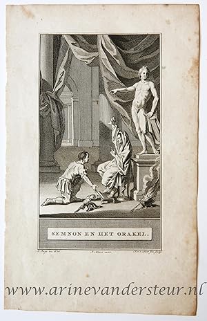 [Bookillustration etching/ets] Semmon en het Orakel, from C.F. Gellerts Fabelen en Vertelsels, in...