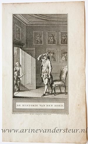 [Bookillustration etching/ets] De Historie van den Hoed, from C.F. Gellerts Fabelen en Vertelsels...