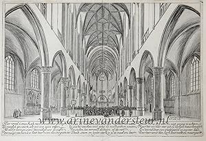 [Original etching/ets by Jan van de Velde II after Saenredam] Interior of St Bavo in Haarlem / In...