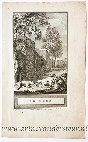 [Bookillustration etching/ets] De Hond, from C.F. Gellerts Fabelen en Vertelsels, in Nederduitsch...