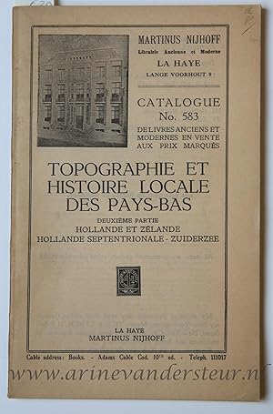 Catalogue no. 583 de livres anciens et modernes en vente aux prix marqués Topgraphie et histoire ...