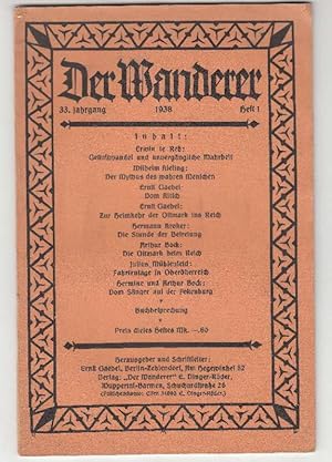 Bild des Verkufers fr Der Wanderer. 33. Jahrgang Heft 1. zum Verkauf von Fachbuchhandlung H. Sauermann