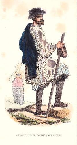 Seller image for Landmann aus der Umgegend von Moscau. Kolorierter Holzstich, eiweigehht. for sale by Antiquariat Heinz Tessin