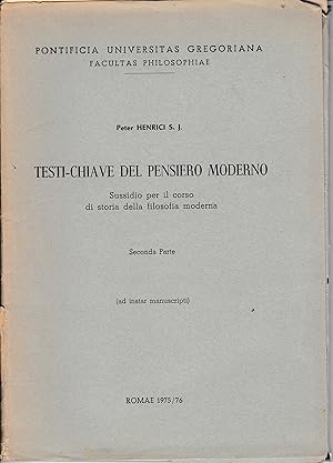 Testi-chiave del pensiero moderno. Parte seconda